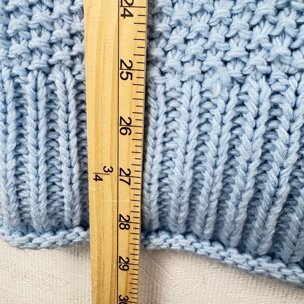 a.n.a Light Blue Cowl Neck Crotchet Sweater Sz XL Chunky Baggy Boho - Picture 8 of 8